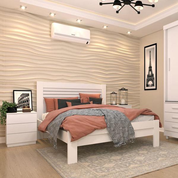 Imagem de Cama Casal 100% MDF - Safira-Neve - Tcil Móveis