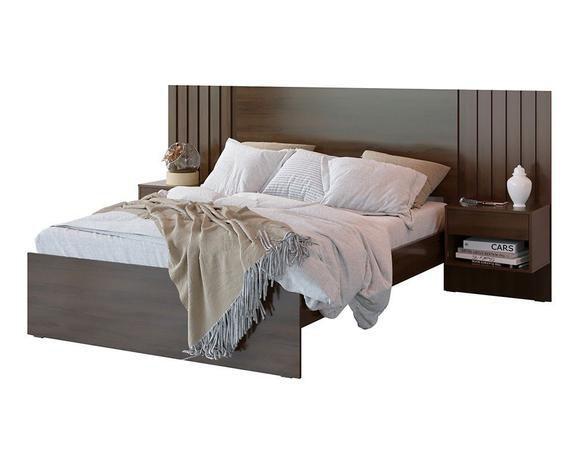 Imagem de Cama casal 100% mdf zara jacarandá - village móveis