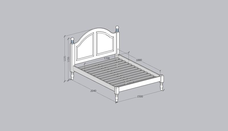 Imagem de Cama Casal 1,40 Linha Ouro   Finestra Móveis Madeira Maciça