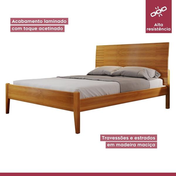 Imagem de Cama Casal 140cm Amazone Amêndoa Mel Josandro