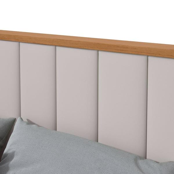 Imagem de Cama Casal 140cm com USB, USB-C e 2 Mesa de Cabeceiras Solaris - Lopas