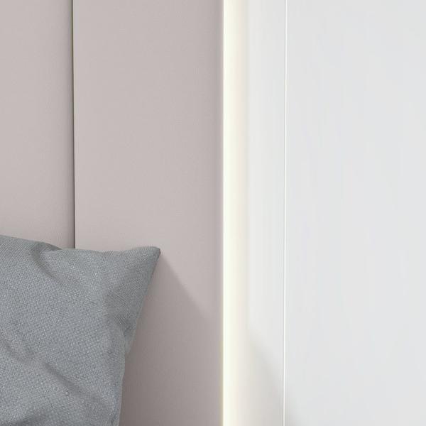 Cama Casal 140cm com USB, USB-C e 2 Mesa de Cabeceiras Solaris - Lopas - Móveis Lopas Imagem de Cama Casal 140cm com USB, USB-C e 2 Mesa de Cabeceiras Solaris - Lopas