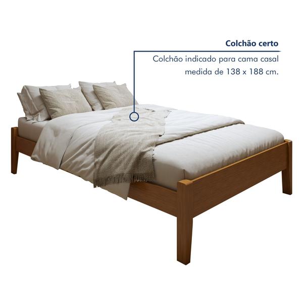 Imagem de Cama Casal 140cm Turca Slim em Madeira Maciça