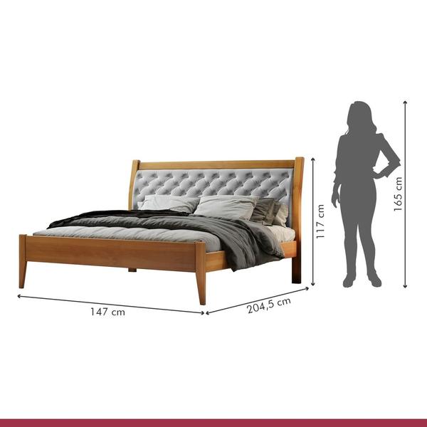 Imagem de Cama Casal 140cm Vivare Amêndoa Mel Josandro