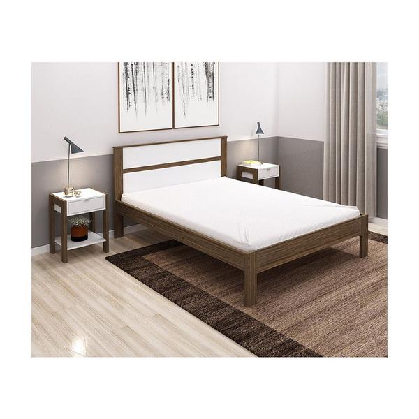 Imagem de Cama Casal 146,7x92x196 cm Nogal/Branco Tecnomobili