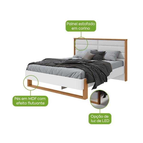 Imagem de Cama Casal 160cm com LED Freetown - Lopas