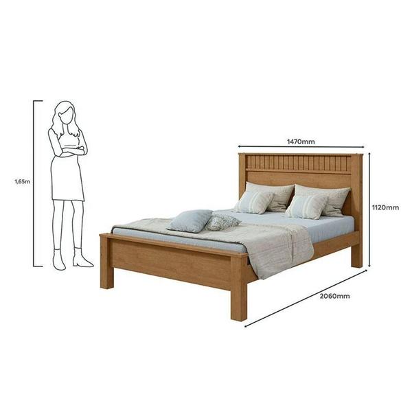 Imagem de Cama Casal Ambiente Athenas 140 Amêndoa Clean Off White Flex - Lopas