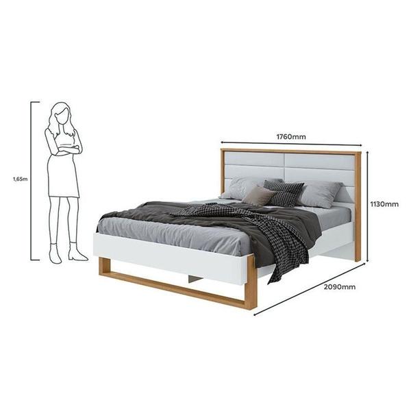 Imagem de Cama Casal Ambiente Freetown 160 Branco Amêndoa Clean - Lopas