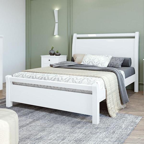 Imagem de Cama Casal Ambiente Reali 140 Branco Brilho - Lopas