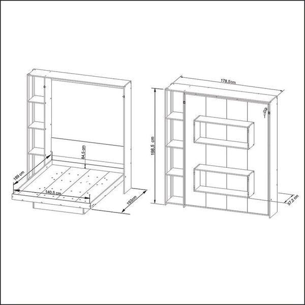 Imagem de Cama Casal Articulada 178,5x198,5x193 cm Amêndoa Tecnomobili