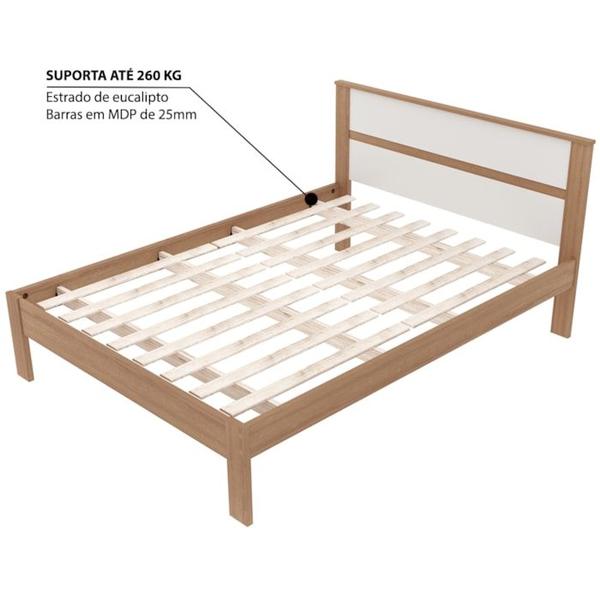 Imagem de Cama Casal CM8005 Amendoa Branco Tecno Mobili