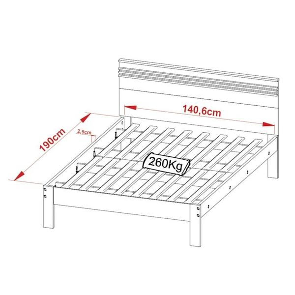 Imagem de Cama Casal CM8009 Amendoa Branco Tecno Mobili