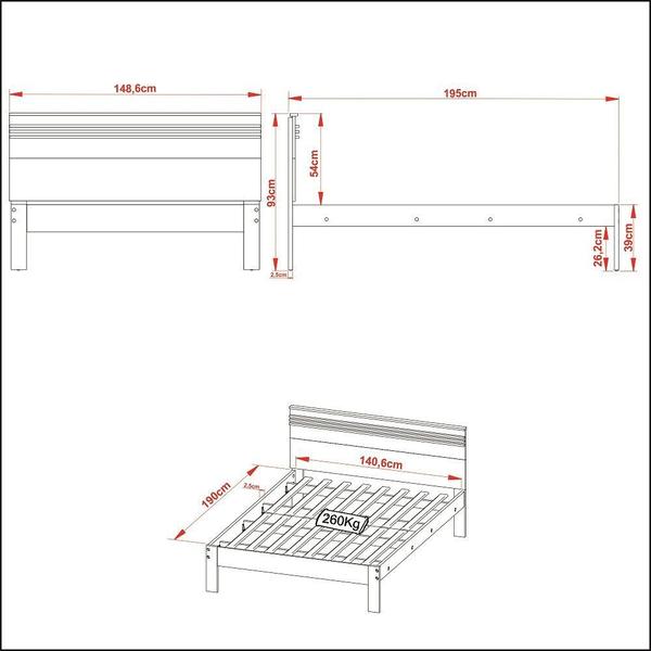 Imagem de Cama Casal CM8009 Tecnomobili