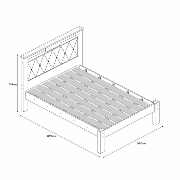 Imagem de Cama Casal com Cabeceira Estofada Alaska Carmolar