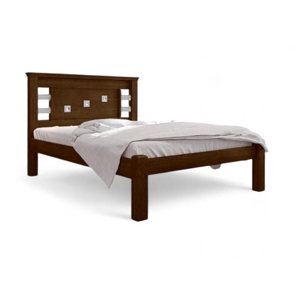 Imagem de Cama Casal com Cabeceira Flex Laribella Malbec e Off White