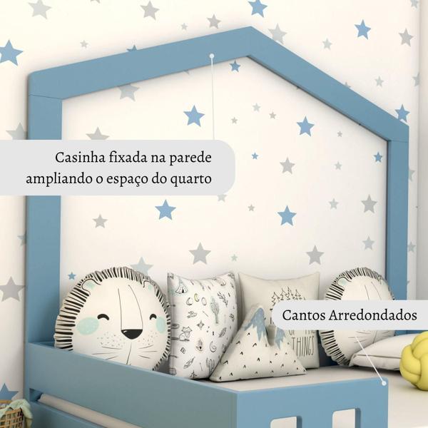 Imagem de Cama Casal com Casinha Montessoriana Play Azul