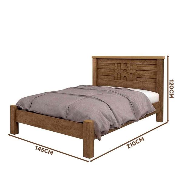 Imagem de Cama Casal Com Colchão Ortobom 100% MDF Castanho Endesa Shop JM