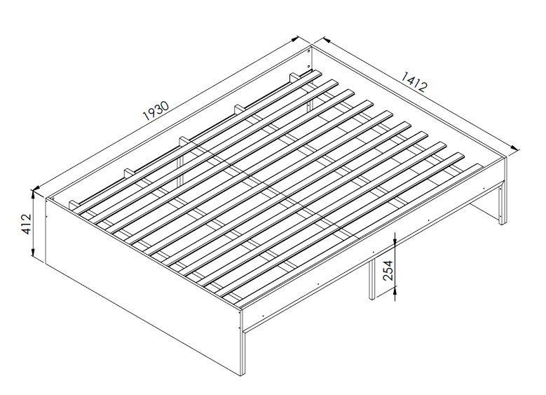 Imagem de Cama Casal com Estrutura Aço  Artetube 193x142