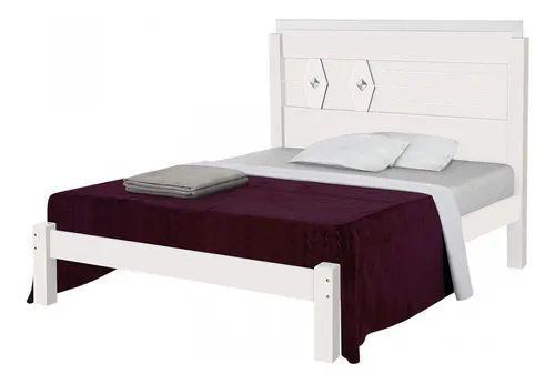 Imagem de Cama Casal Extensível Livia 100% Mdf e Estrado 100% Madeira Carmolar Branca