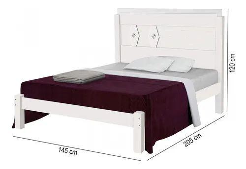 Imagem de Cama Casal Extensível Livia 100% Mdf e Estrado 100% Madeira Carmolar Branca