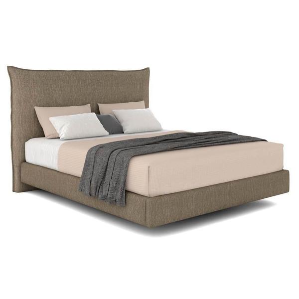 Imagem de Cama Casal Flutuante Com Cabeceira 140cm Lyra S05 Linho Marrom - Mpozenato