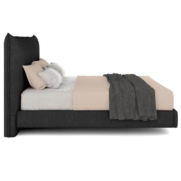 Imagem de Cama Casal Flutuante Com Cabeceira 140cm Lyra S05 Linho Preto - Mpozenato