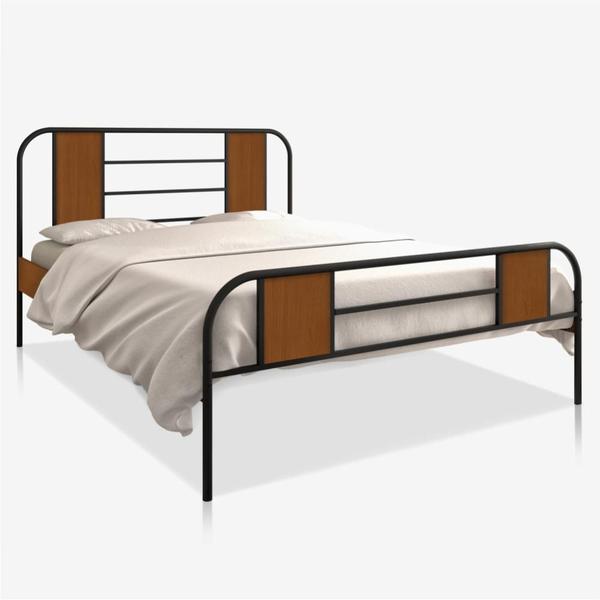 Imagem de Cama Casal Industrial Magali Preto Canela