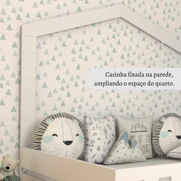 Imagem de Cama Casal Infantil com Casinha Montessori Play Timber Branco