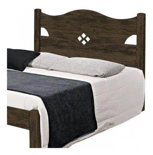 Imagem de Cama Casal Julia 100% Mdf e Estrado 100% Madeira Carmolar NOGAL