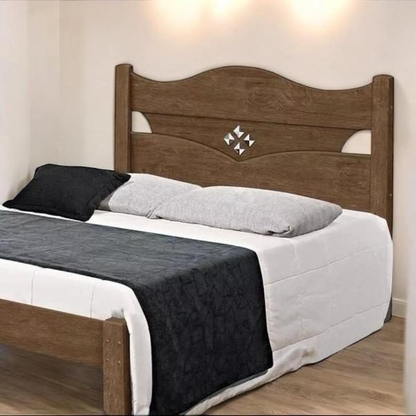 Imagem de Cama Casal Julia Mocaccino Resistente 100% MDF Para Colchão 188x138 cm Amale Home