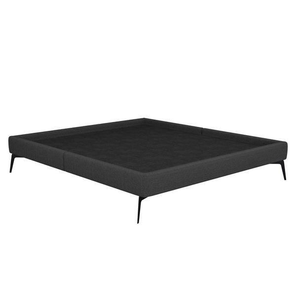 Imagem de Cama Casal King 199cm Pés Metálicos Elisa S05 Linho Preto - Mpozenato