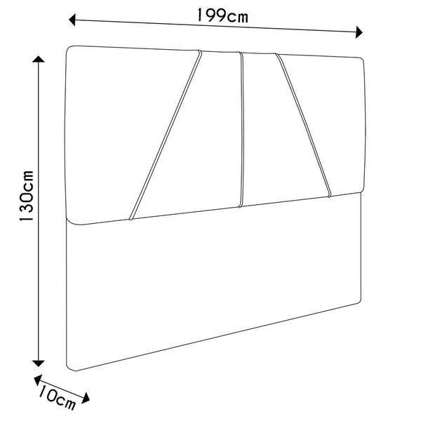 Imagem de Cama Casal King com Cabeceira 199cm Pés Metálicos Elisa S05 Linho Preto - Mpozenato