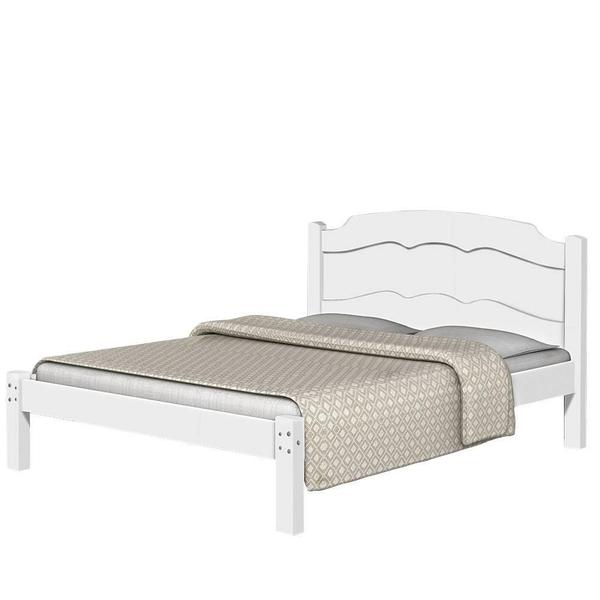 Imagem de Cama Casal Lais 100% Mdf e Estrado 100% Madeira Basoto - Branco