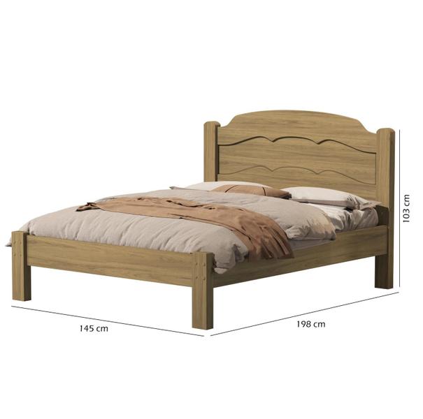 Imagem de Cama Casal Laís Padrão 100% MDF Colchão Casal 138x188 D33