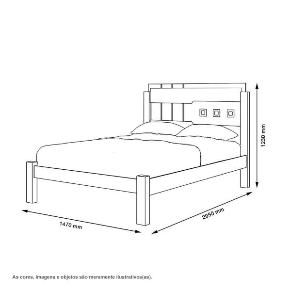 Imagem de Cama Casal Leticia Malbec - Framar Móveis