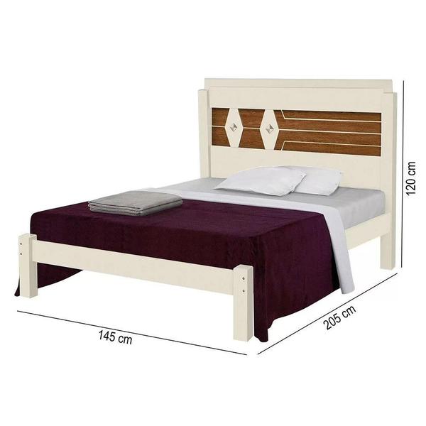 Imagem de Cama Casal Lívia Off White/Canela - Carmolar