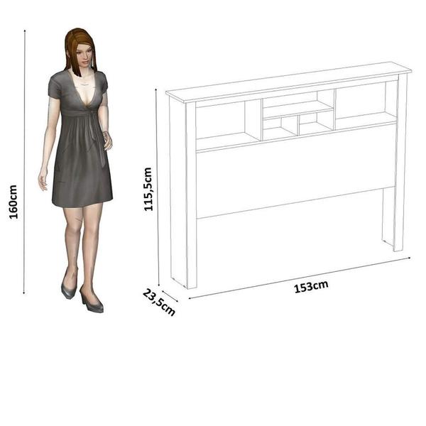 Imagem de Cama Casal Melissa 100% Mdf Reforçado - Castanho