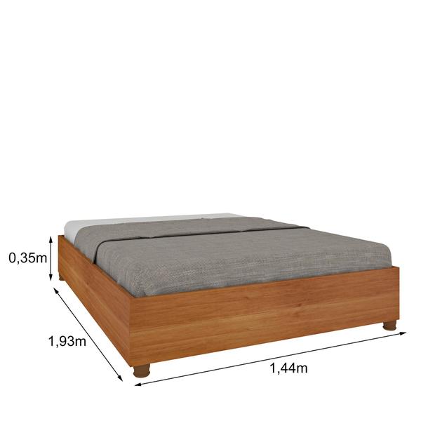 Imagem de Cama Casal Monaco com Cabeceira Extensivel e 2 Mesas de Cabeceiras