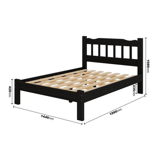 Imagem de Cama Casal New Perola Madeira Maciça Cor Preto