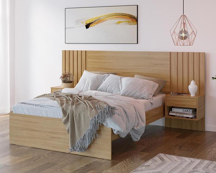 Imagem de Cama Casal Quarto Zara com Mesa de Cabeceira