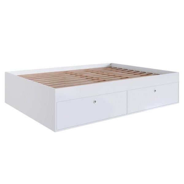 Imagem de Cama Casal Queen 160Cm Com 4 Portas Tókio A05 Branco