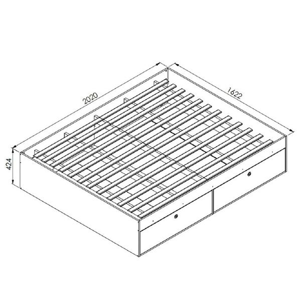 Imagem de Cama Casal Queen 160cm Com 4 Portas Tókio A05 Montana - Mpozenato