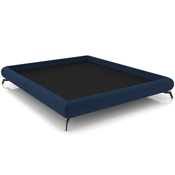 Imagem de Cama Casal Queen Base Box Pés de Ferro Estilo Industrial 176cm Otto P05 Veludo Azul Marinho - Lyam Decor