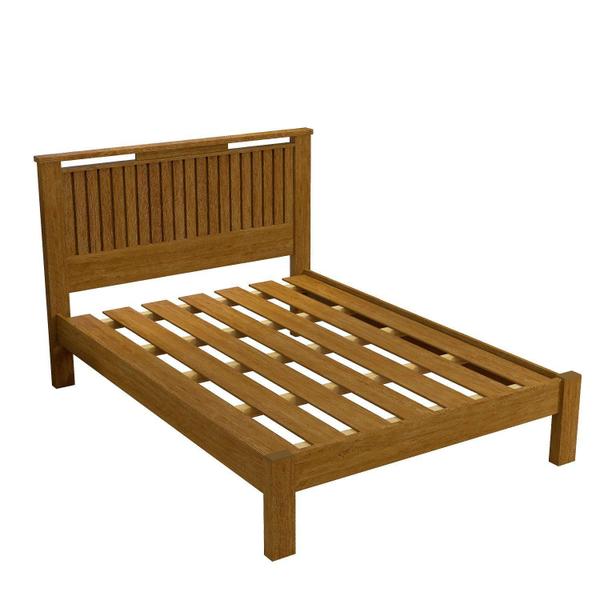 Imagem de Cama casal ripado alaska 100% mdf c/extrado madeira - carmolar