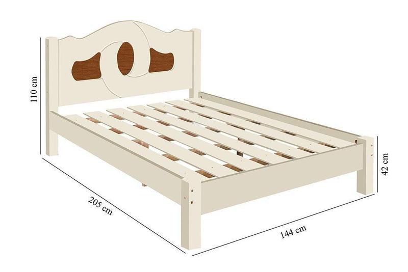 Imagem de Cama Casal Siena Off White e Naturalle Carmolar