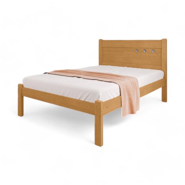 Imagem de Cama Casal Sofisticada Berli Naturalle e Off White