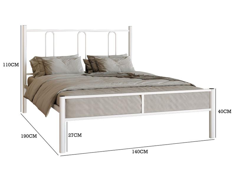 Imagem de Cama casal tubolar  com extrado madeira p/ colchão 188x138 -reforçada -branco