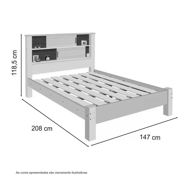 Imagem de Cama Casal Veneza Off White e Naturalle Carmolar