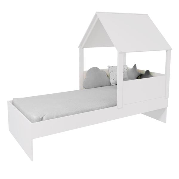 Imagem de Cama Casinha com Telhado Mdf Branco Mobilistore