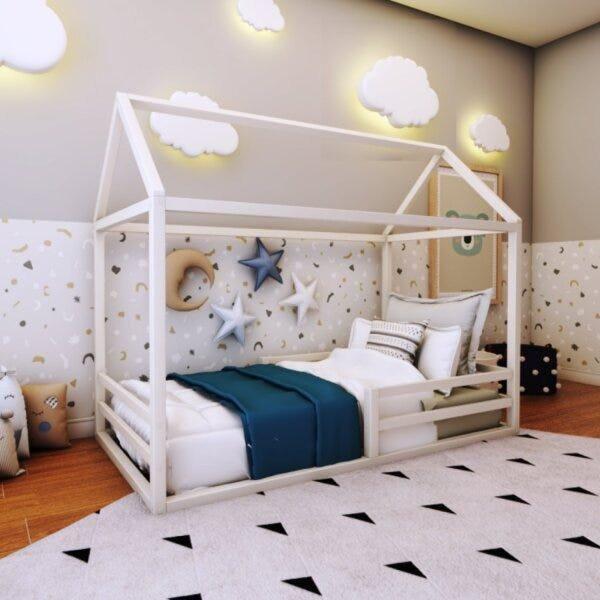 Imagem de Cama Casinha Infantil Ludika Mobilia Branco Acetinado